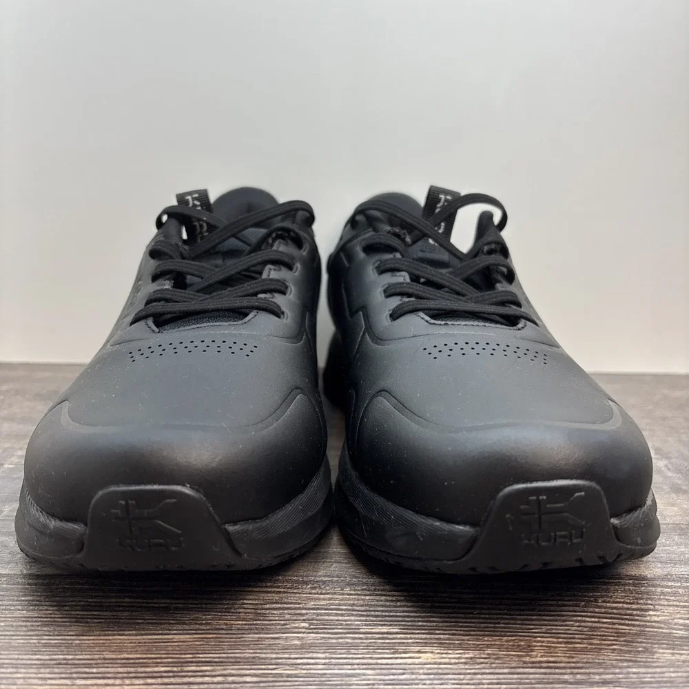 Kuru Shift Men's 12 Sneaker Shoe Jet Black Leather Anti-Slip Walking Work